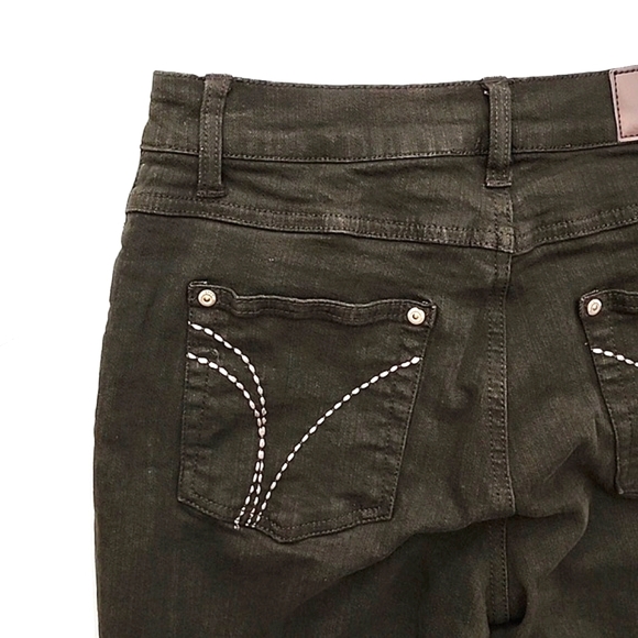 Simon Chang Women's Khaki Brown  Denim Jeans Straight Leg Stretch Size 2 - Picture 8 of 16